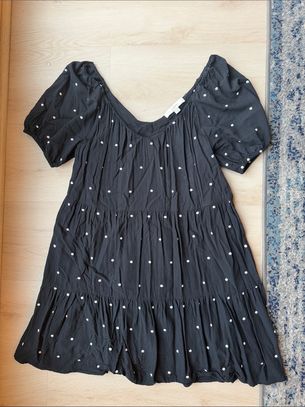 Loft Black Polka Dot Dress